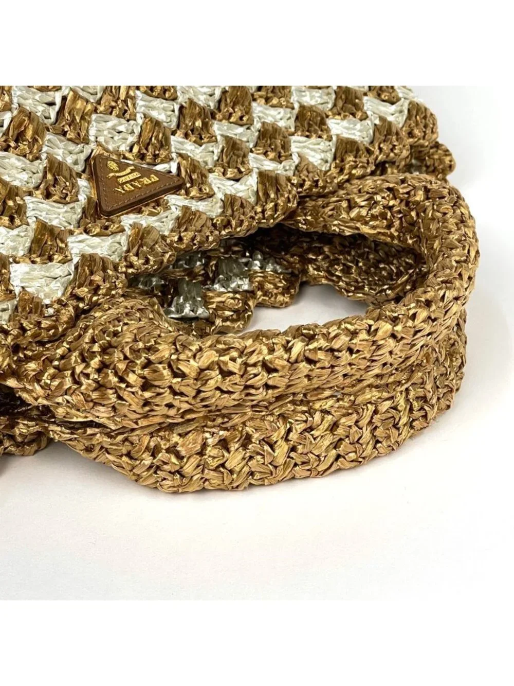 Prada Canapa Tote Raffia Brown